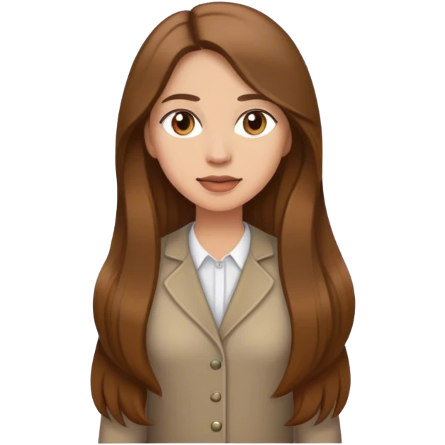 standing woman with long brown hair emoji