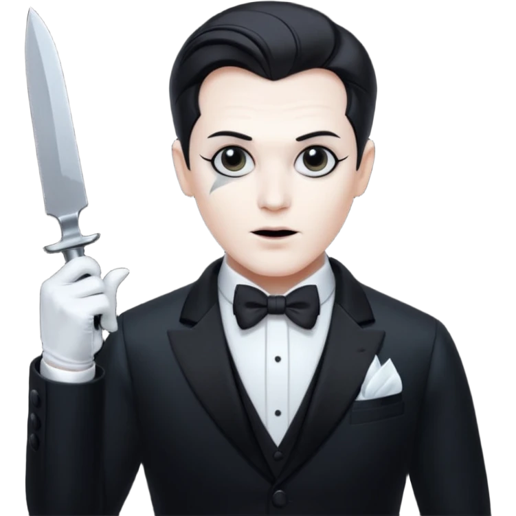 Ghost Man Opera singer with a knife  emoji