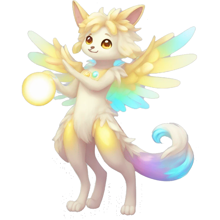 Cute Kawaii Anthro Sona Colorful Ethereal Pretty see Godly Celestial Shiny Fakemon Full Body emoji