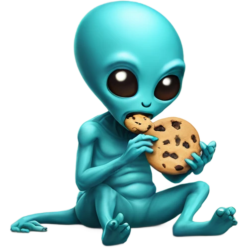 Alien eating cookies emoji