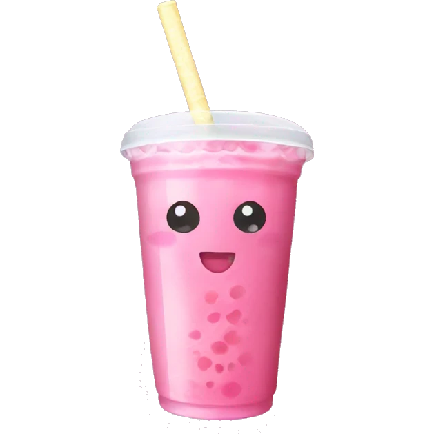 Pink bubble tea emoji