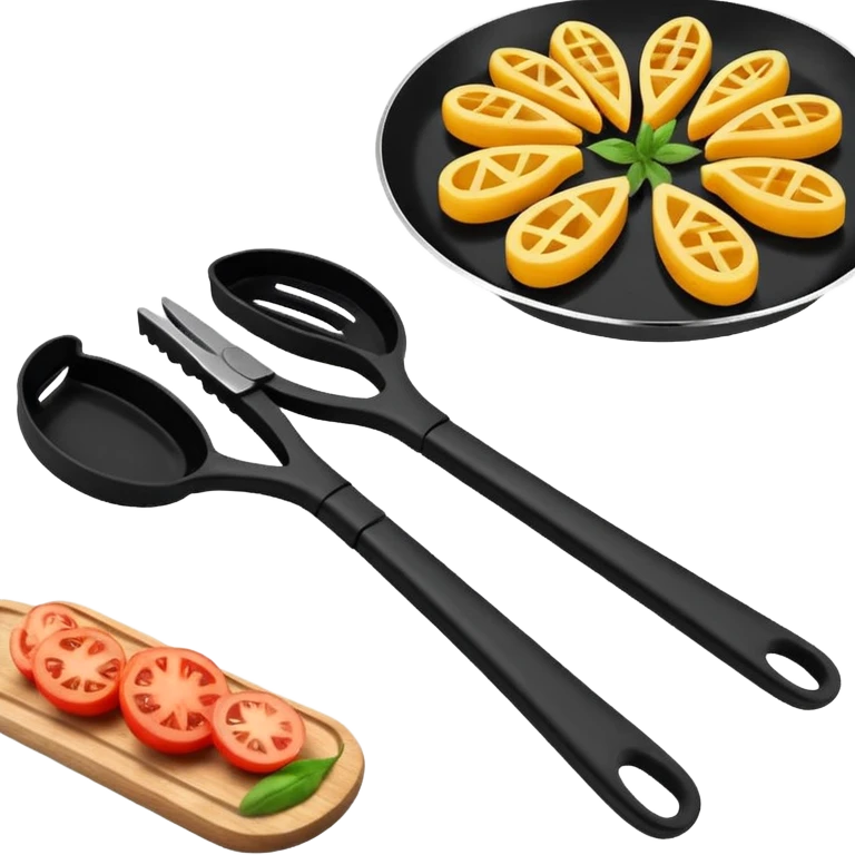 Black Silicon Kitchen tongs emoji
