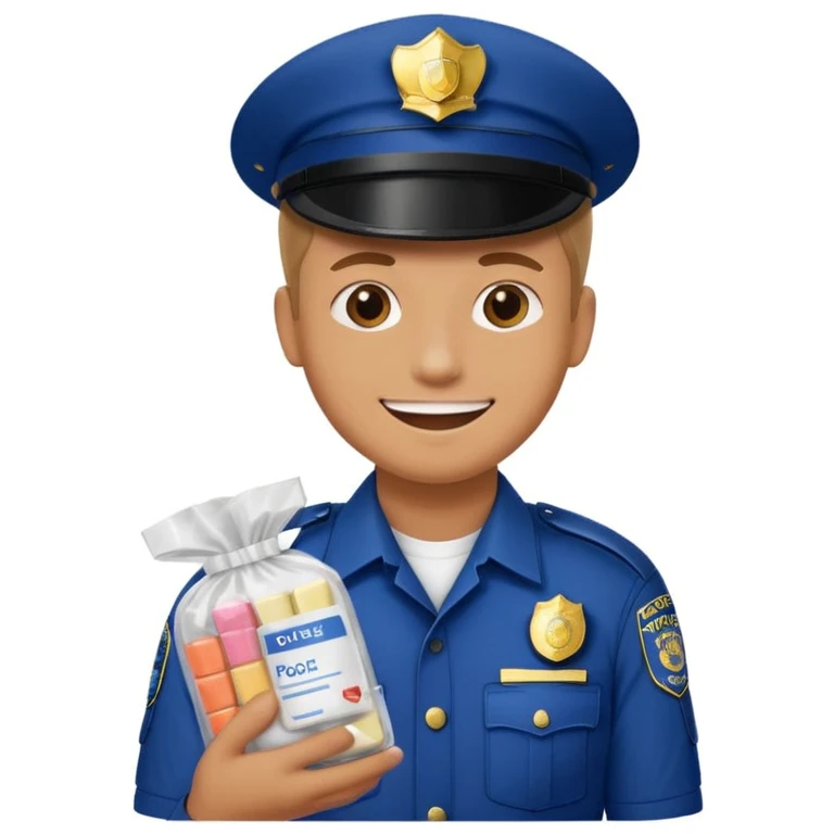 Bag drug fake cop emoji