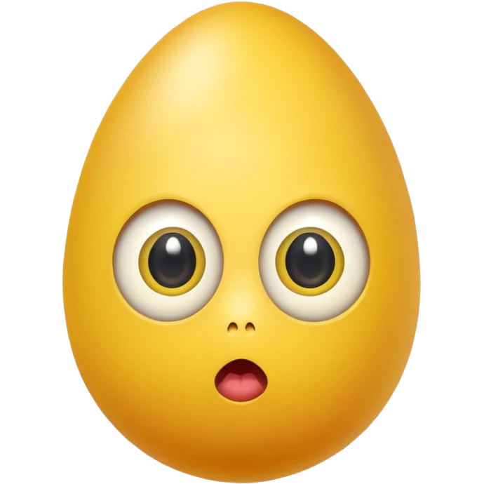 yellow egg with eyes looking funny emoji