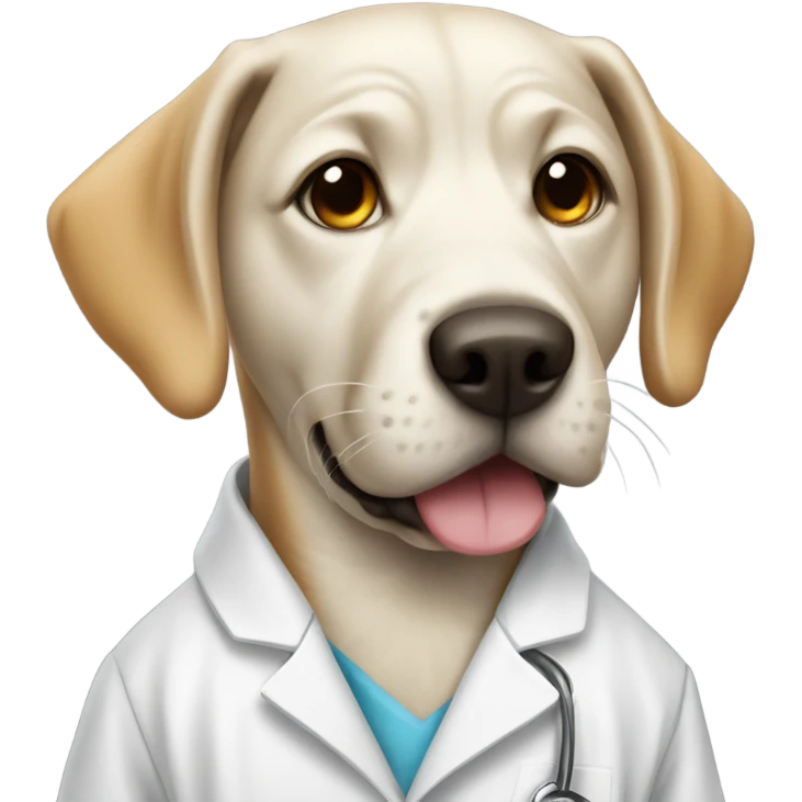 Dog wearing a lab coat emoji