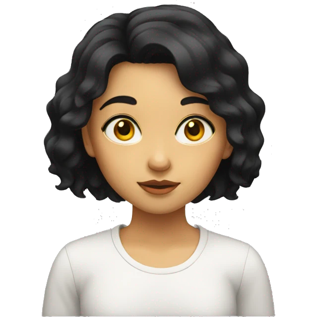 Girl with yelllow eyes, black hair emoji