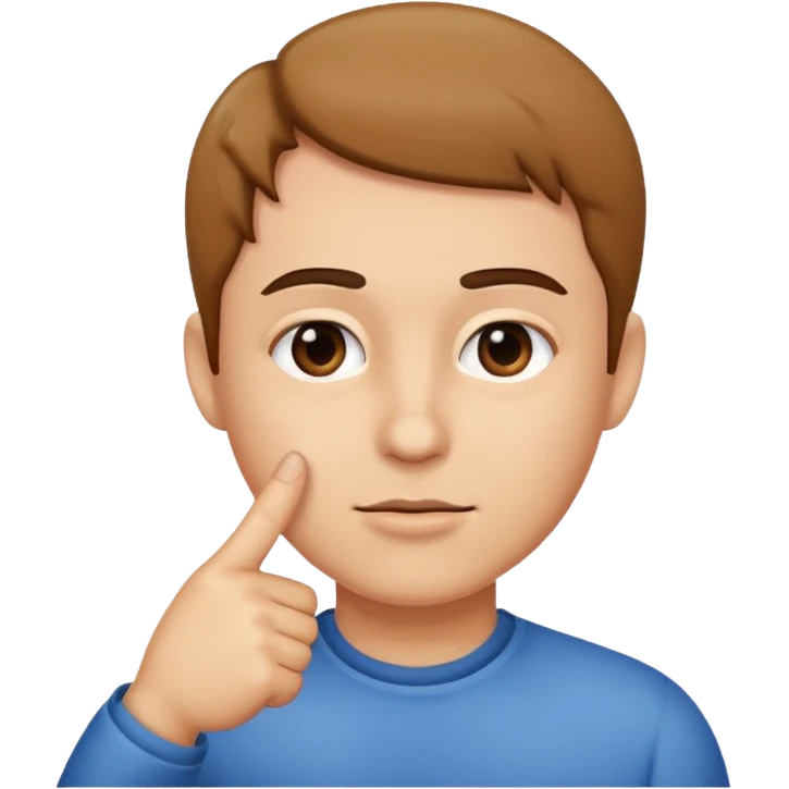 Палец указывает на щеку  emoji