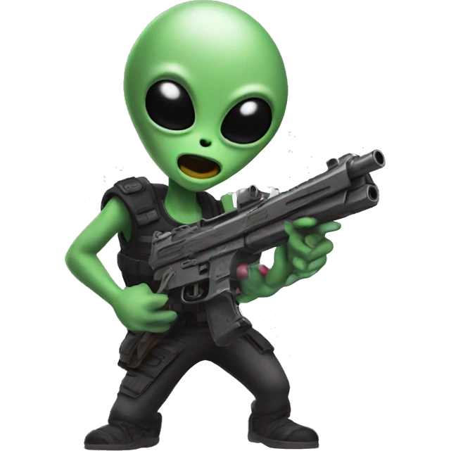 Alien with a gun  emoji