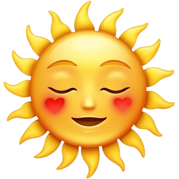 The sun hugging a heart emoji