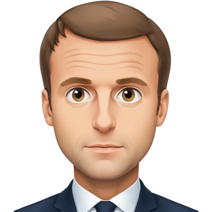 Emmanuel Macron, neutral expression emoji