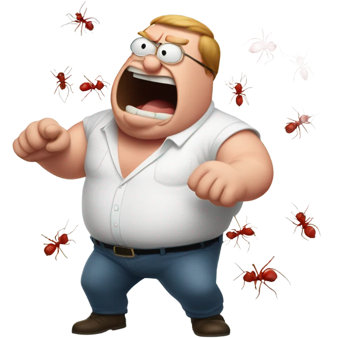 peter griffin fighting with red ants emoji