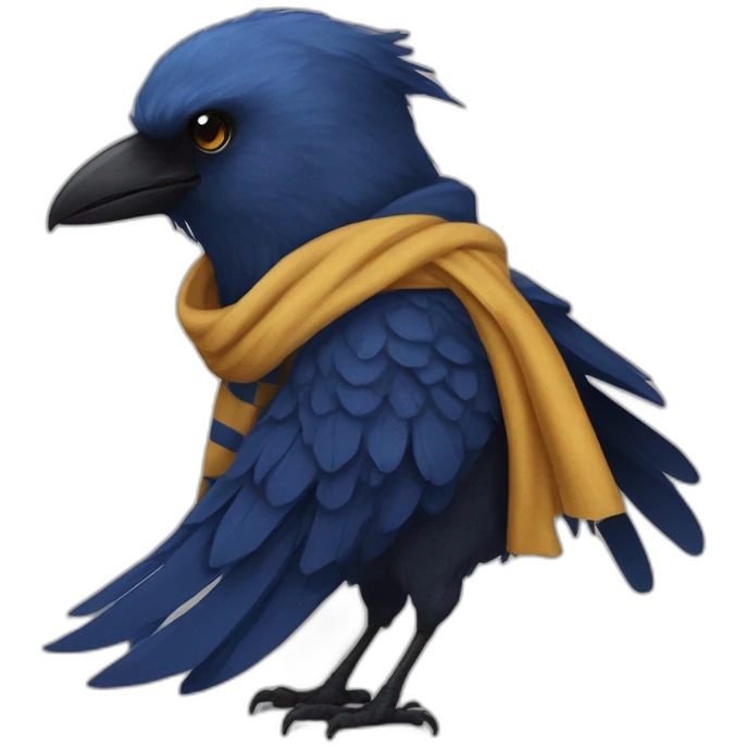 Ravenclaw raven with scarf hogwarts emoji
