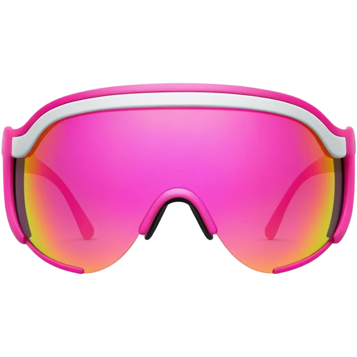 sporty pink shield visor sunglasses with neon pink one-piece lens, athletic futuristic design emoji