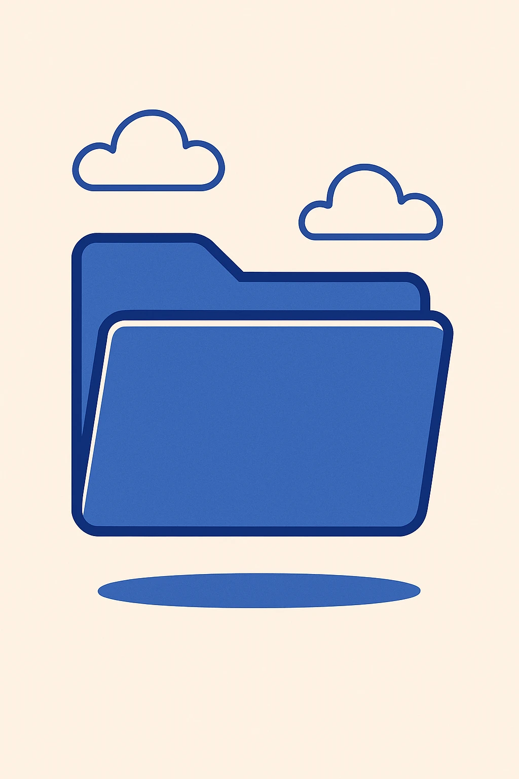 classic MacBook folder icon, blue, subtle shadow, modern flat style emoji