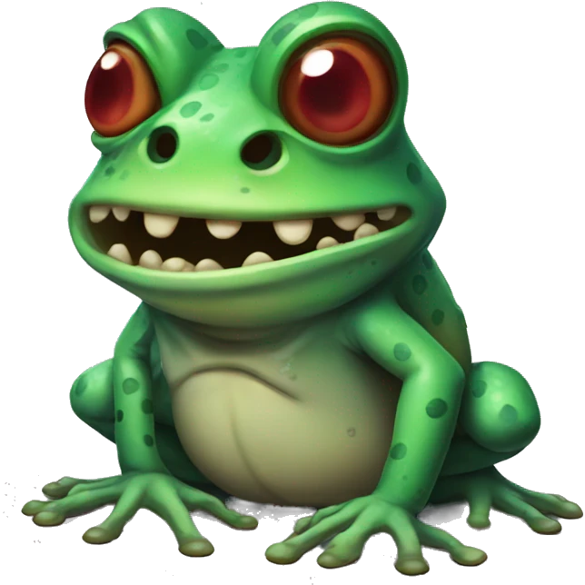 Zombie frog emoji