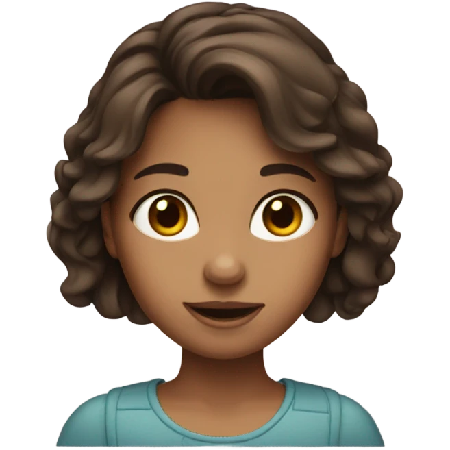 ￼ A brunette girl emoji