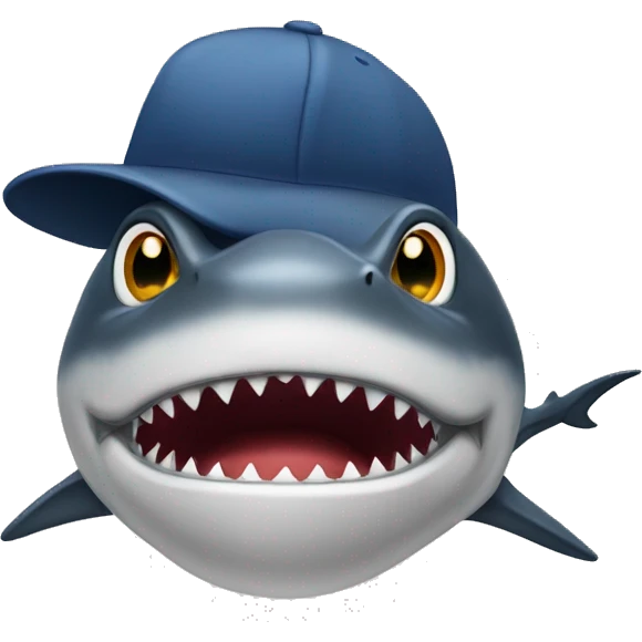 Tiburón con gorra para atrás  emoji