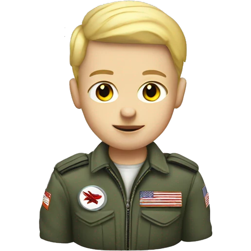 white kid with short blonde hair fighter pilot emoji