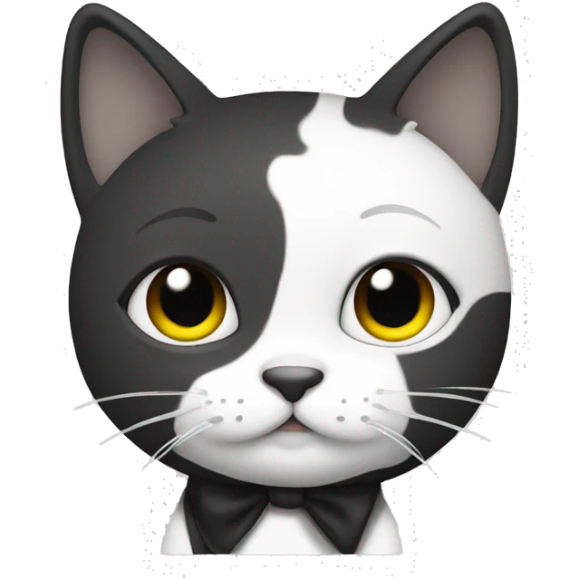 cute cat student of color black and white emoji