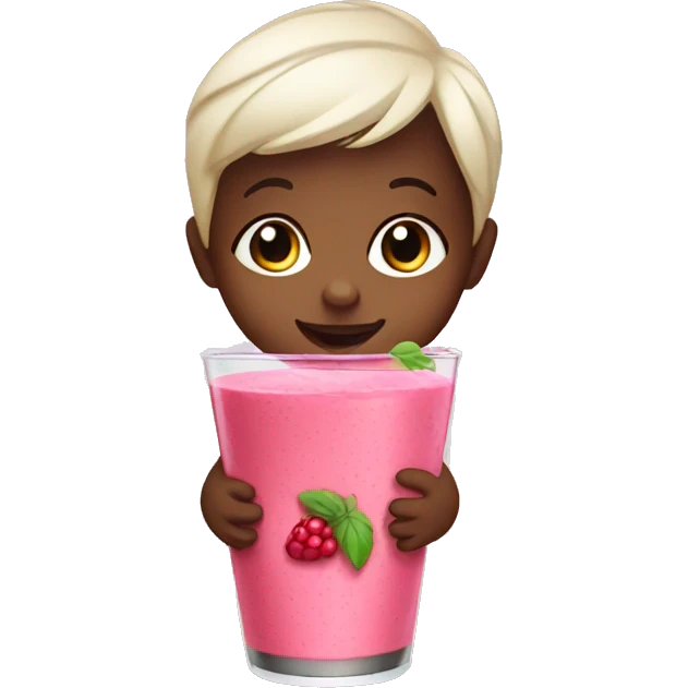 Baby drink a berries smoothie emoji