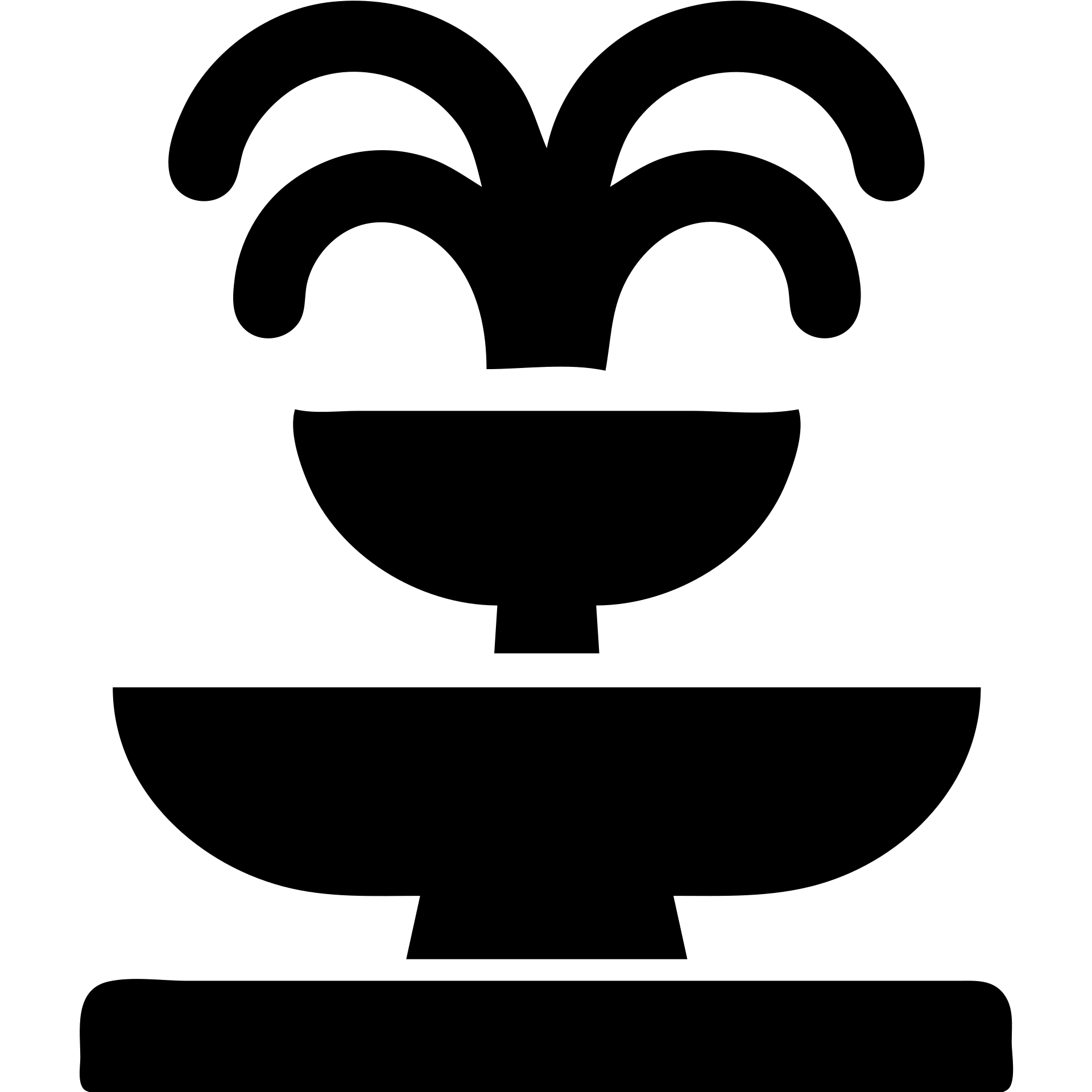 solid black fountain icon, very simple, logo style emoji