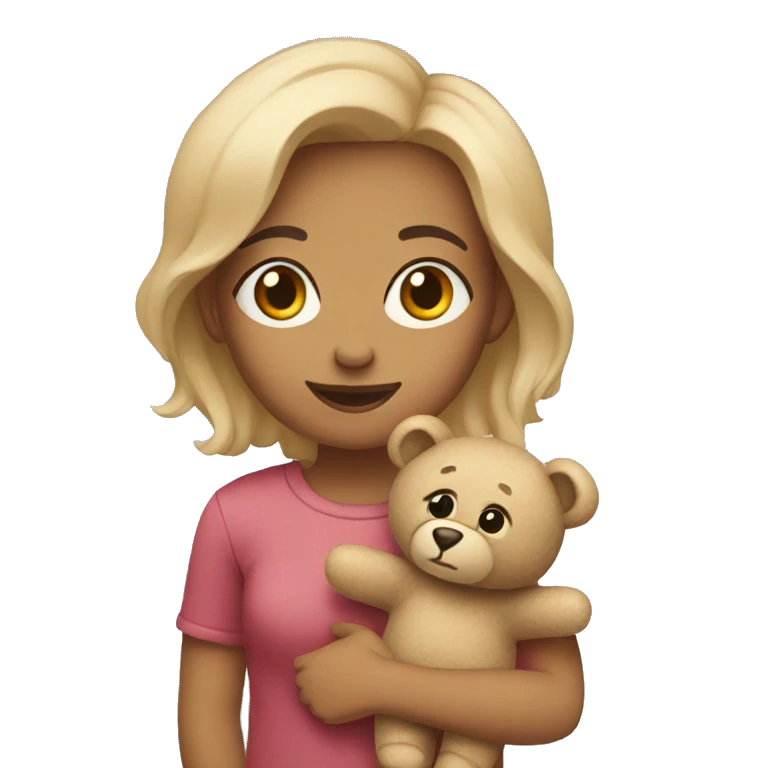 Hannah with a teddy bear emoji
