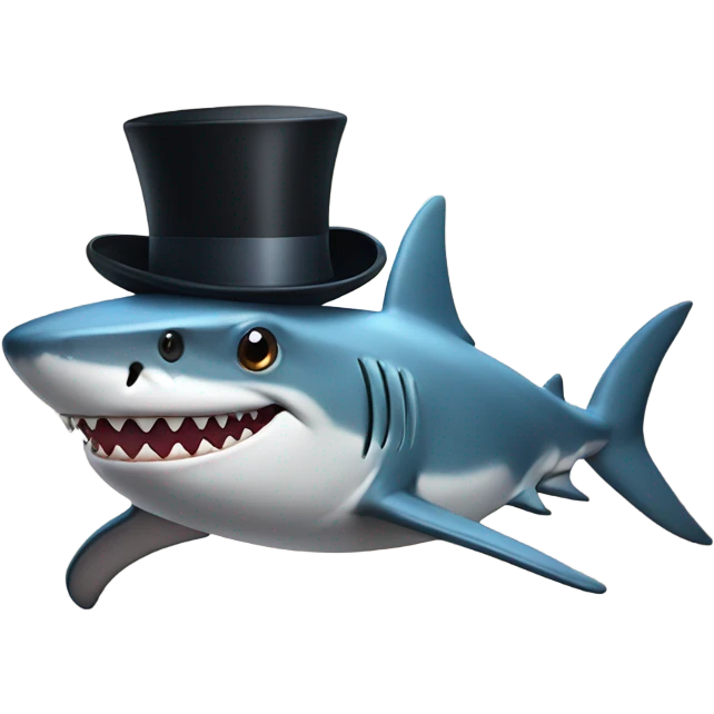 Shark with a top hat and shoes emoji
