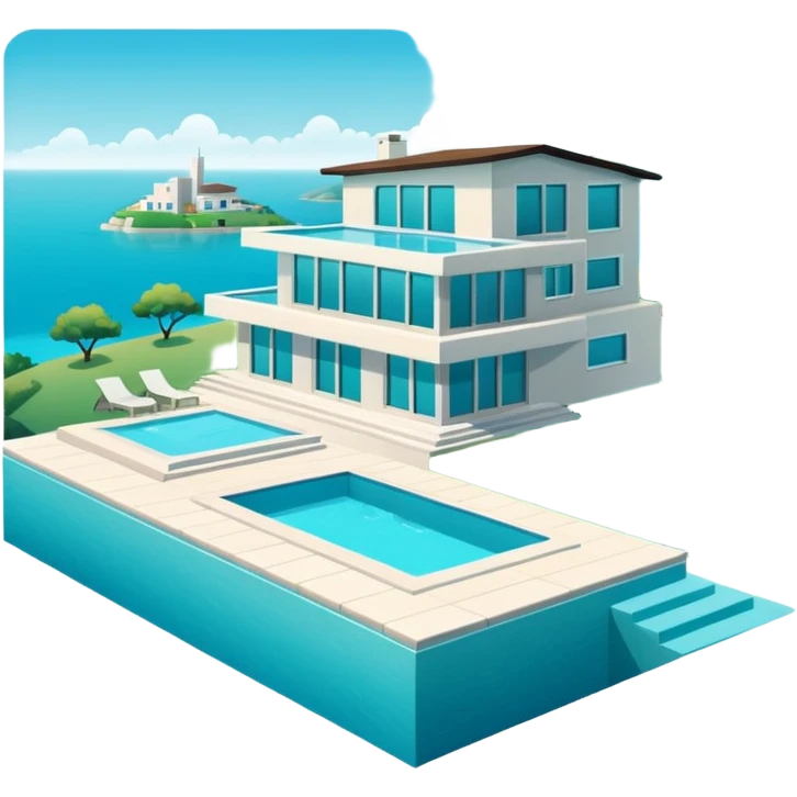 modern house on the hill, with a pool ON THE HILL WITH VIEW OF THE CITY emoji