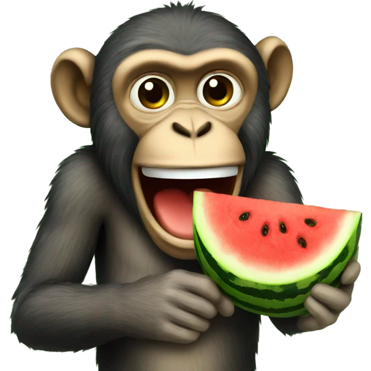 Monkey with watermelon  emoji