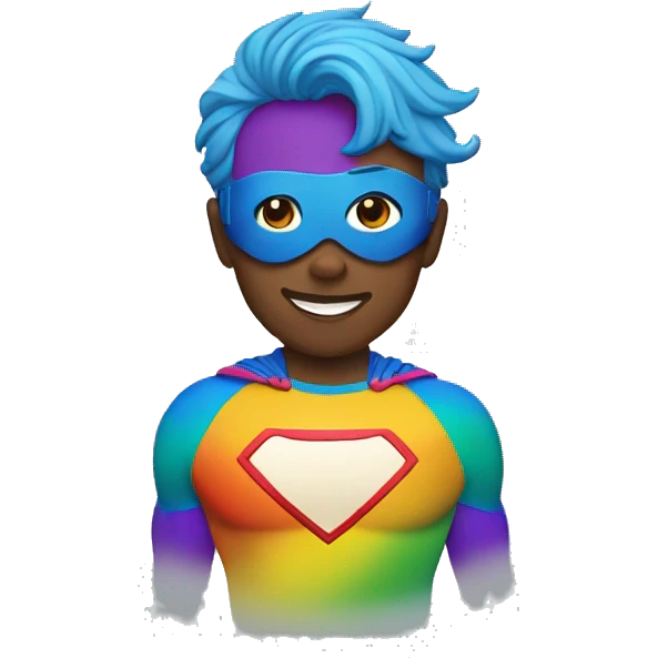 Gay superhero in rainbow colours emoji