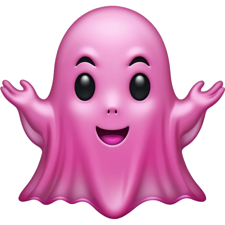 solid pink ghost with only black eyes emoji