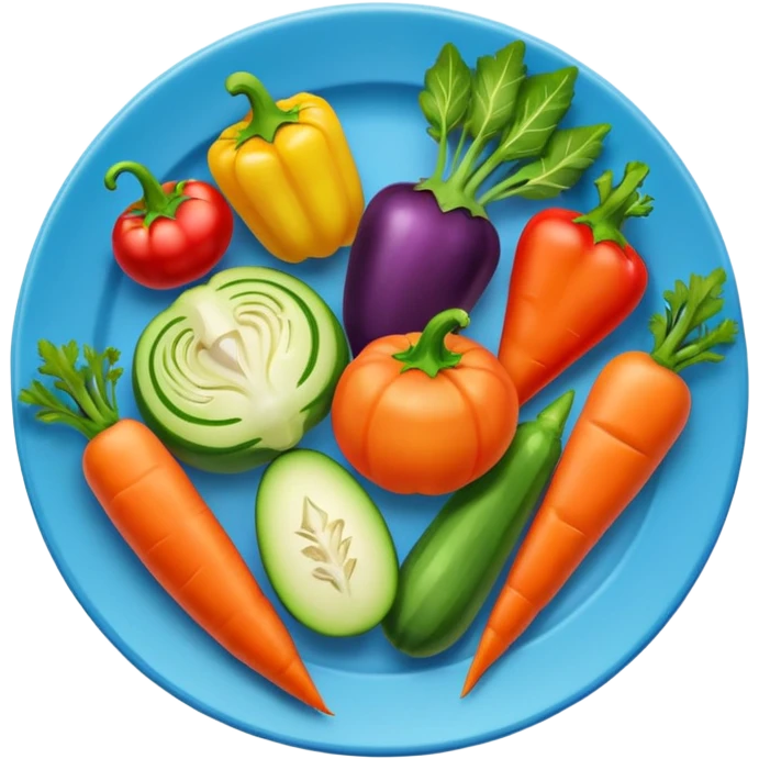 a plate of colourful vegetables  emoji