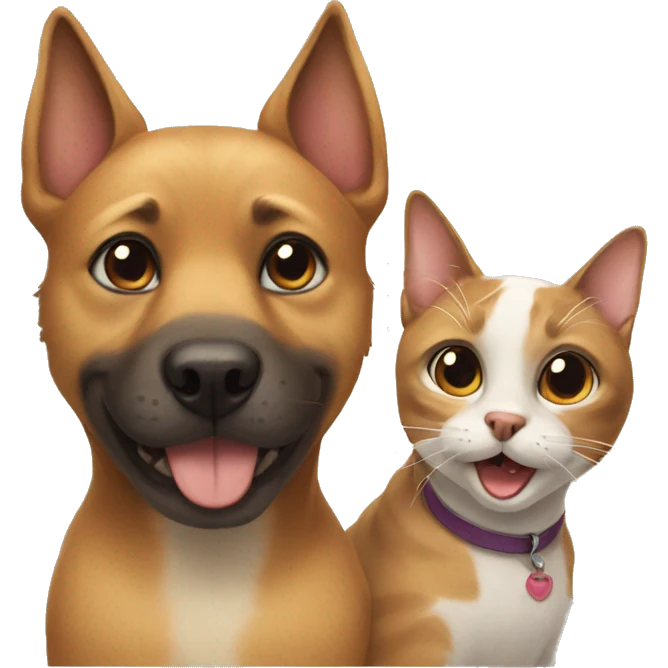 Cat and a dog emoji