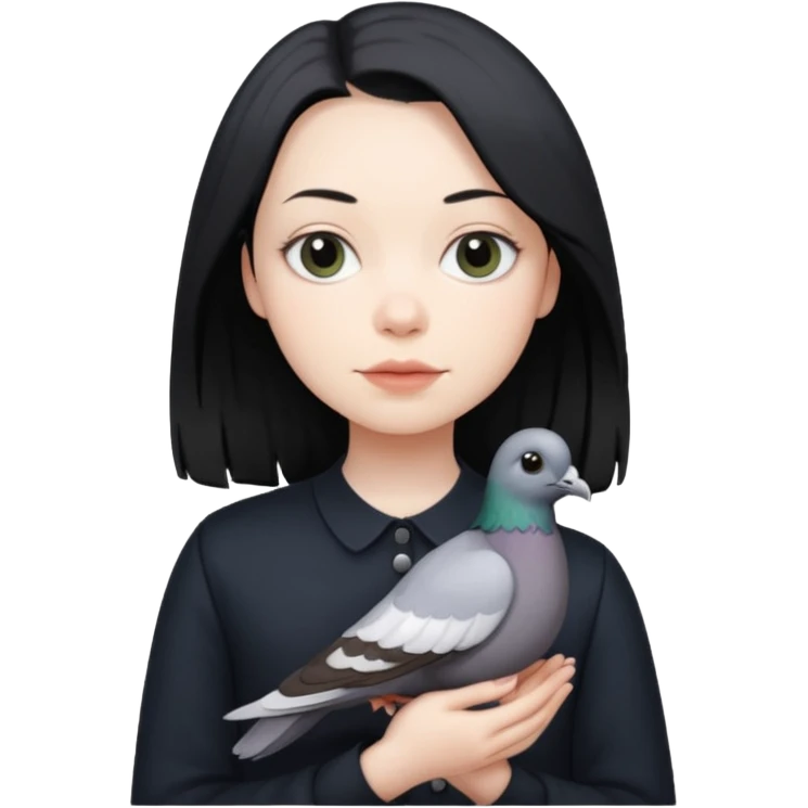 phoebe bridgers holding a pigeon emoji