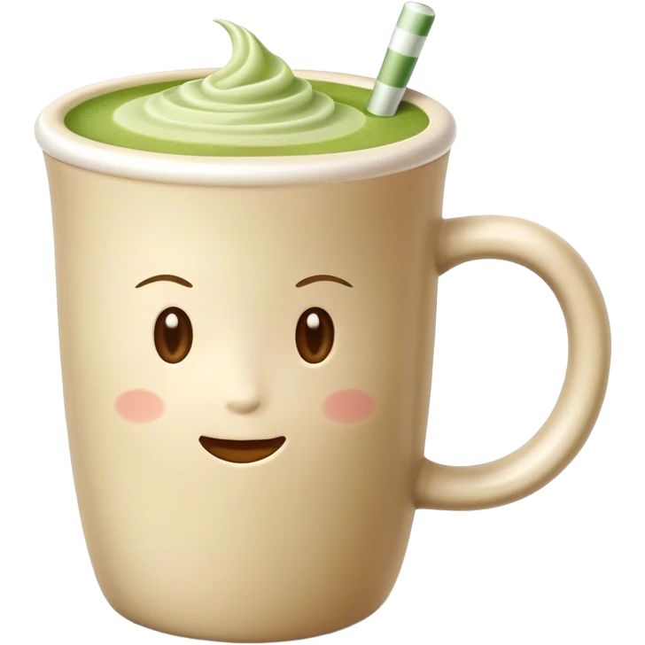 Matcha latte in realistic beige colored mug emoji