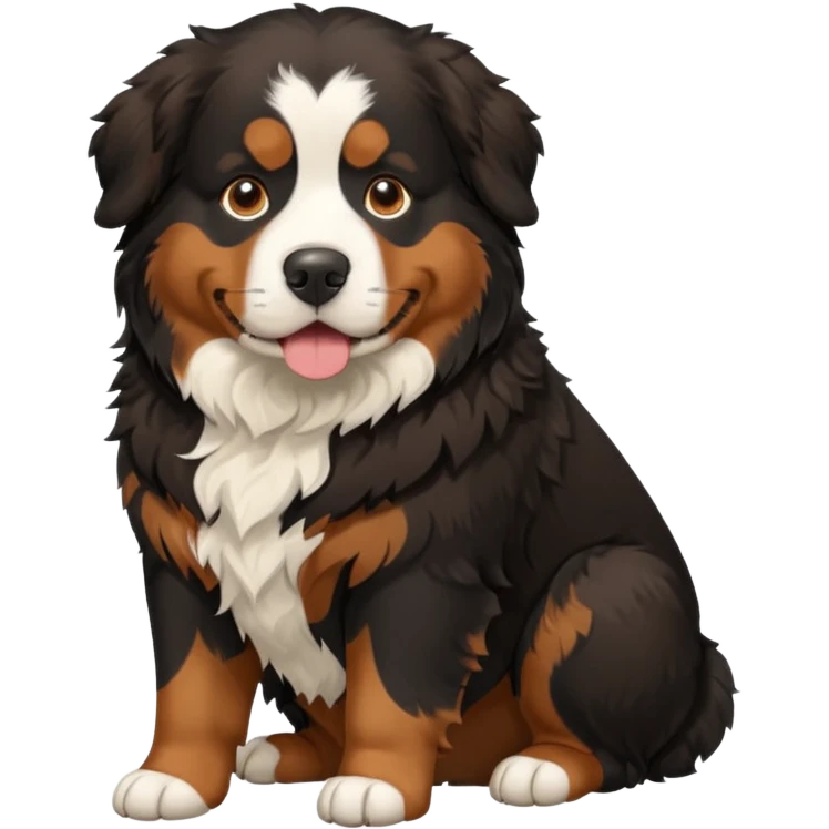 Generate a Bernese Mountain Dog that is just pooping emoji