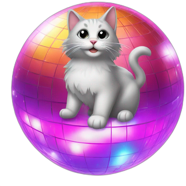 Cat on a disco ball emoji
