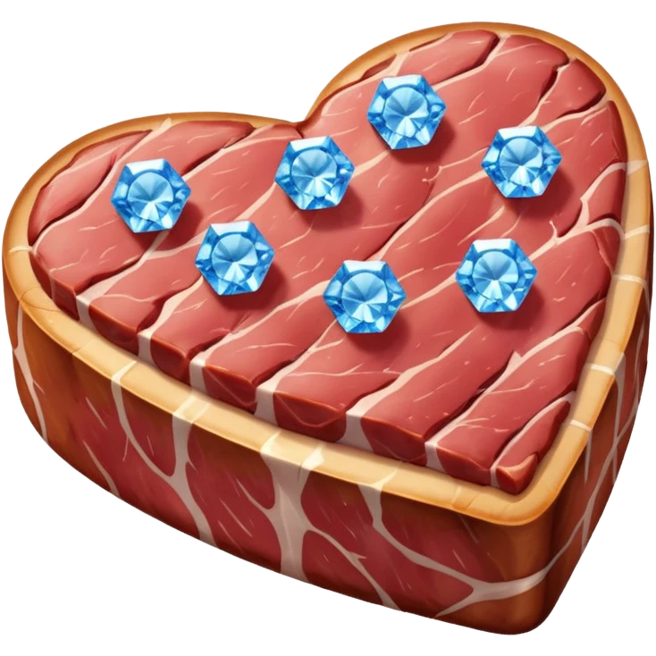 Meat with diamond textur and blue color emoji