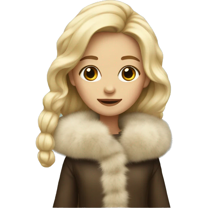 Blonde girl in a fur coat emoji
