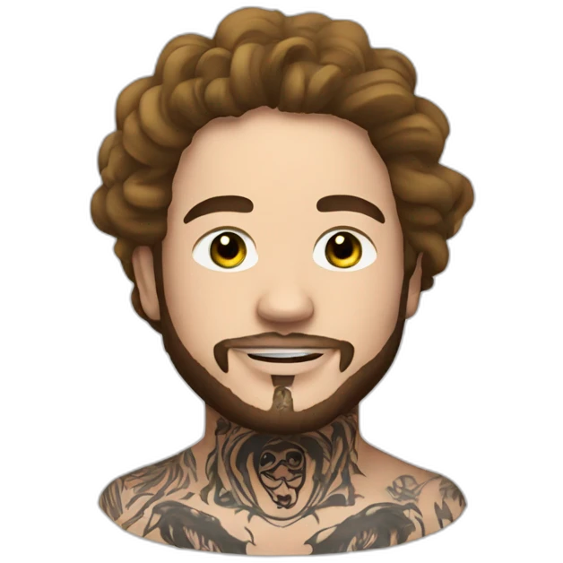post malone with tattoo on the face and the body emoji