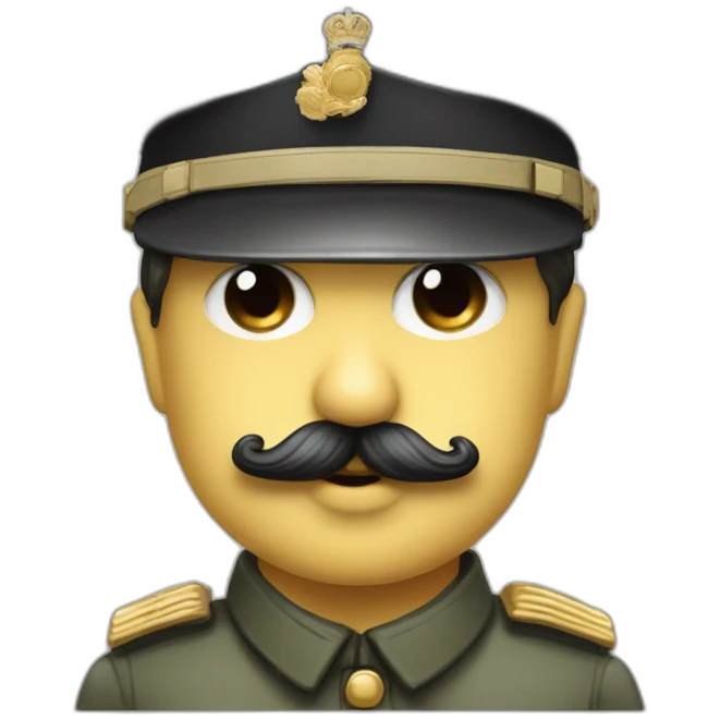 Charlie Chaplin with a Little black mustach and with a German military cap emoji