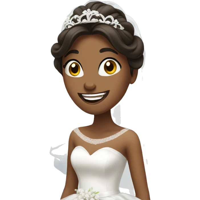 Ecstatic brunetter bride emoji