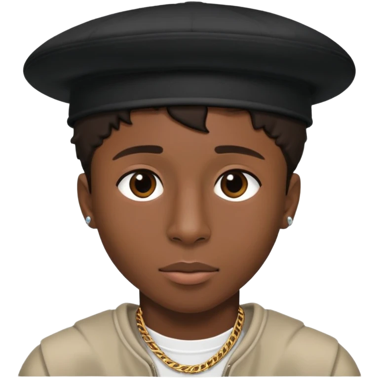 Nba youngboy yn black hat and he is black  emoji