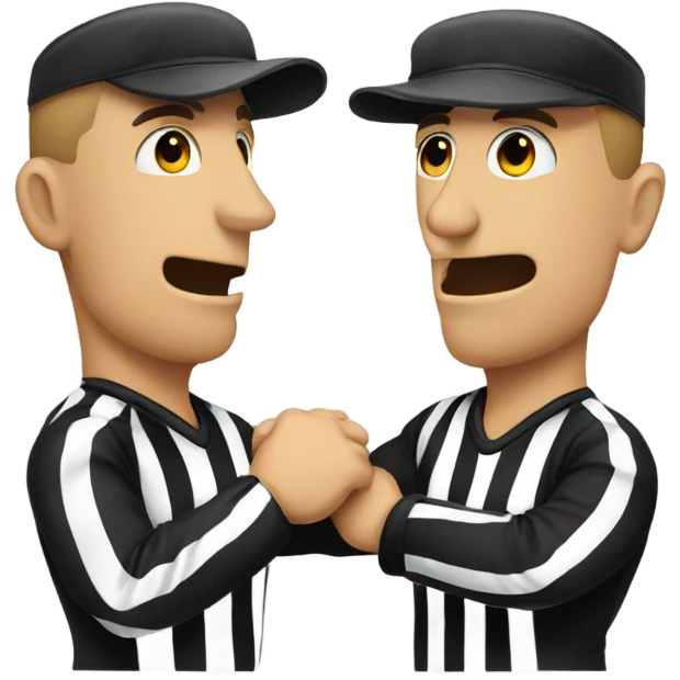 2 refs kissing emoji