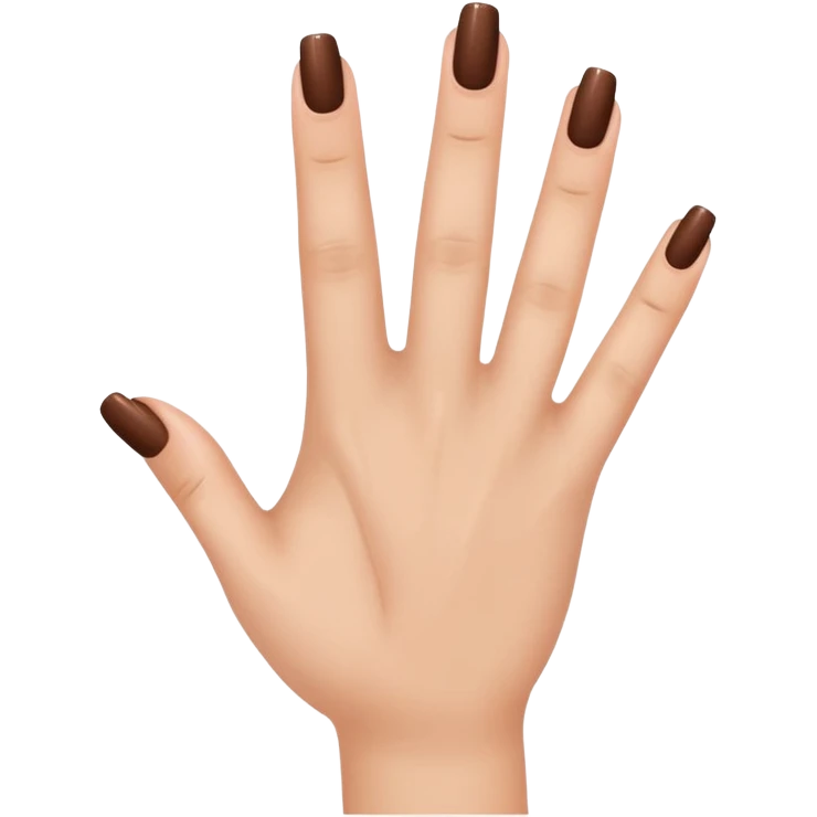 brown nails on a hand with 5 finger, but a pretty and feminine hand emoji