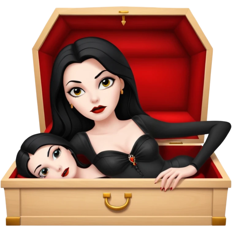 Vampira mulher bonita sexy em seu caixão  emoji