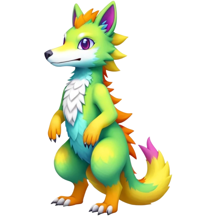  Colorful Kawaii Sergal FurSona Fakemon Full Body emoji