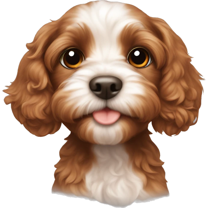 puppy cavoodle brown red boy emoji