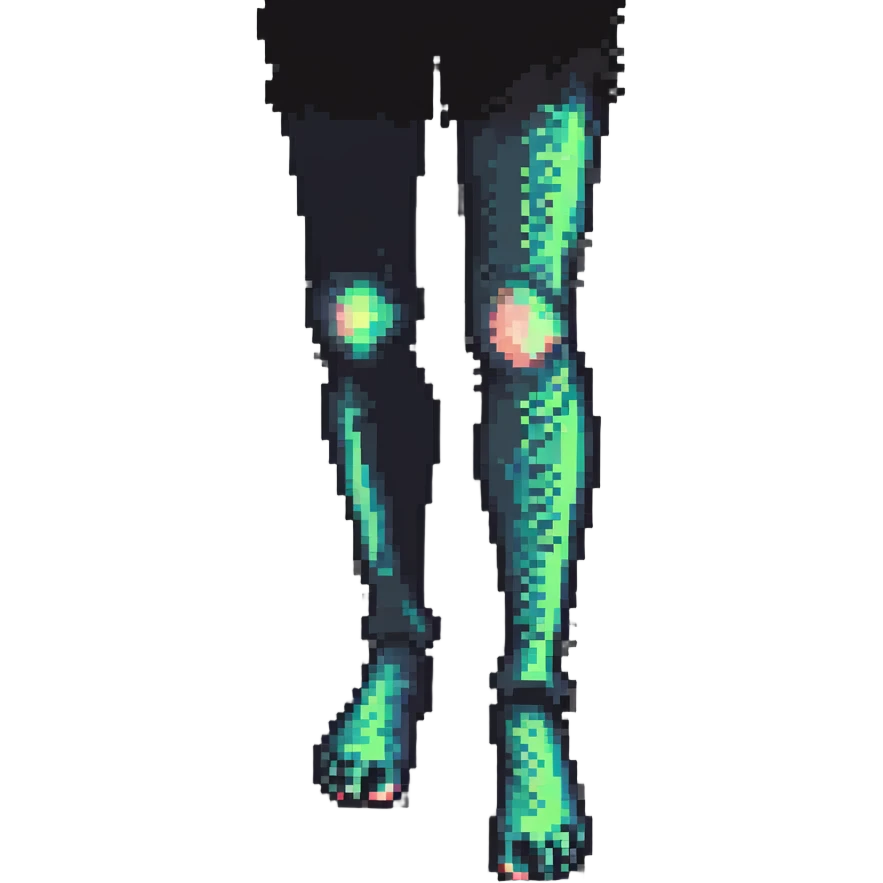 Pixel art leg and foot emoji