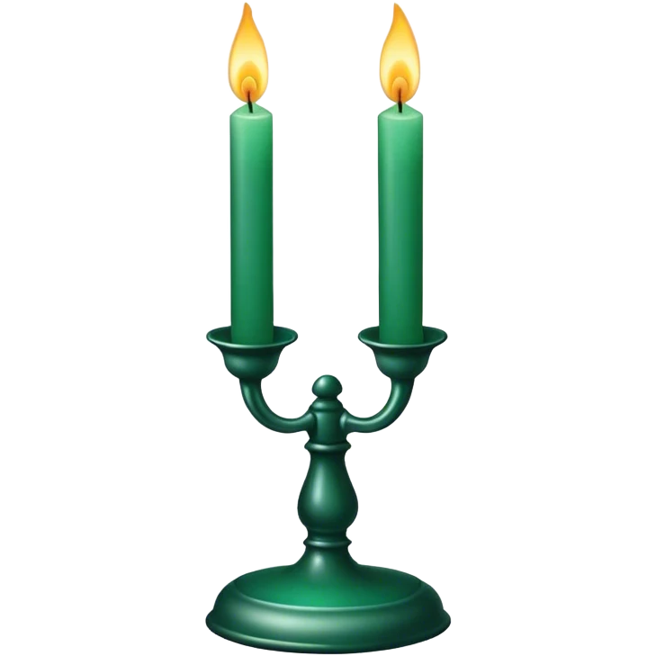 dark emerald candle in stand emoji